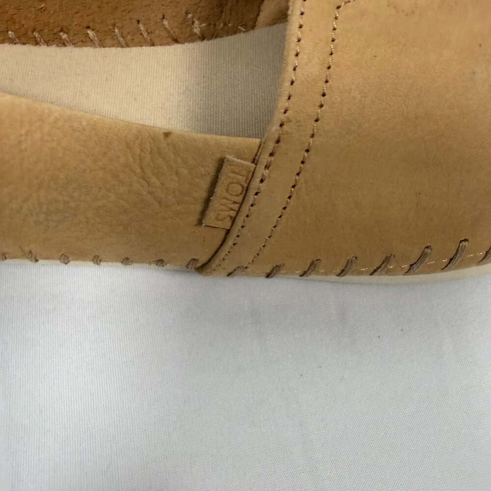 TOMS Women's Alpargata Leather Slip-On Espadrille Shoes, Honey Brown - Picture 3 of 6